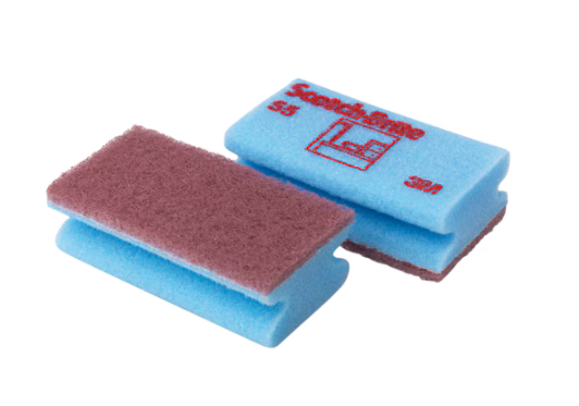 Scotch-Brite™ Scrub Sponges for Delicate Surfaces 55, Beige/Blue, 70 mm x 130 mm, 10/Pack