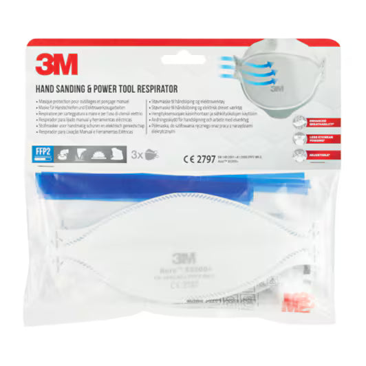 3M™ Aura™ Comfort stofmasker 9320+, FFP2, zonder ventiel, 3/verpakking