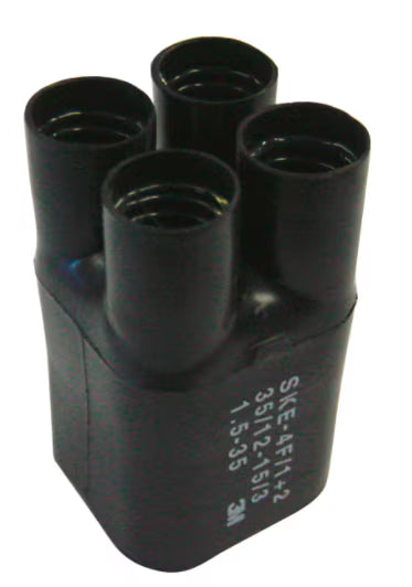 3M™ SKE 4F/1+2 Warmtekrimpspruitstuk, Zwart, 4x 4 - 35 mm²
