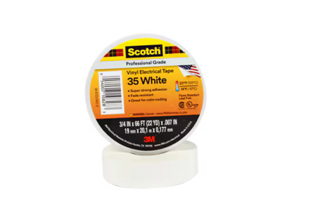 Scotch® 35 Vinyl Electro-Isolatieband, Wit, 19 mm x 20 m, 0,18 mm