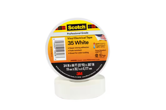 Scotch® 35 Vinyl Electro-Isolatieband, Wit, 19 mm x 20 m, 0,18 mm