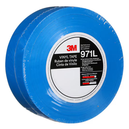 3M™ Duurzame vloermarkeringstape 971L, Blue, 50.8 mm x 33 m, 0.43 mm, Individually Wrapped Conveniently Packaged