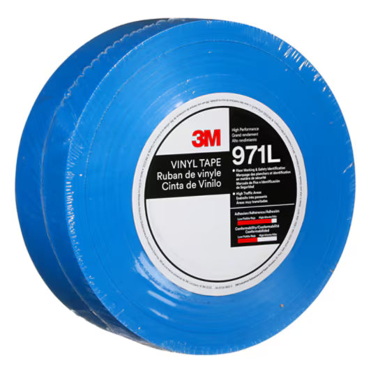 3M™ Duurzame vloermarkeringstape 971L, Blue, 50.8 mm x 33 m, 0.43 mm, Individually Wrapped Conveniently Packaged