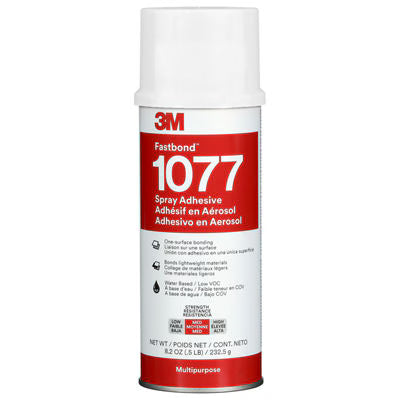 3M™Fastbond™ Universele lijm op waterbasis 1077, laag VOC-gehalte <6%, neutraal, nettogewicht 8,2 oz, 6 blikken/doos