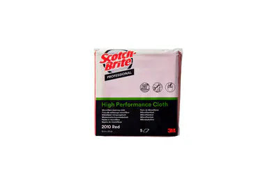 Scotch-Brite™ High Performance Microfiber Cloth 2010, Red, 360 mm x 360 mm, 5/Pack, 10 Packs/Box