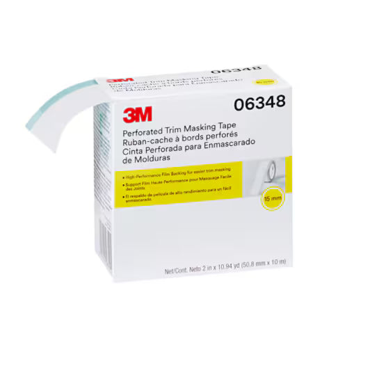 3M™ Perforated Trim Masking Tape, 15 mm, hard tape, 50.8 mm x 10 m, 06348