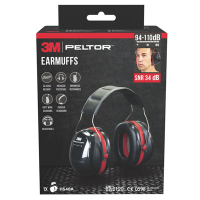 3M™ PELTOR™ Optime™ III Gehoorkappen H540A, SNR-waarde 34 dB, zwart/rood