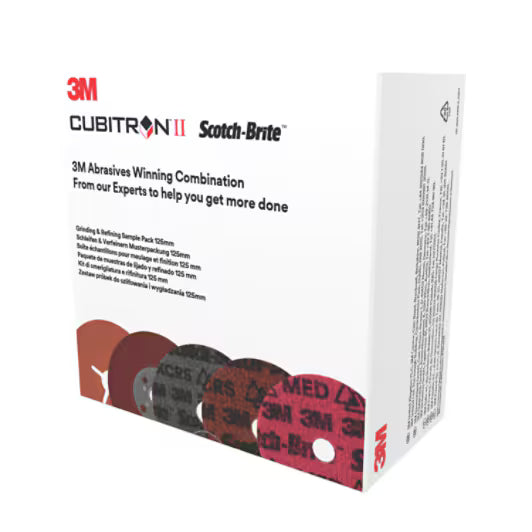 3M™ Slijp- en Verfijningsset, inclusief 125 mm 787C en PN-DH schijf, met 1 hoogwaardige geribbelde steunschijf, Sample