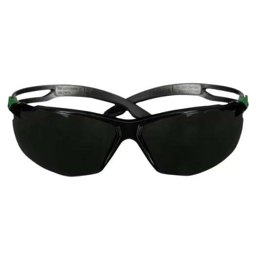 3M™ SecureFit™ 500 Veiligheidsbril, groen/zwart montuur, antikras+ (K), IR 5.0 grijze lenzen, SF550ASP-GRN-EU, 20/doos