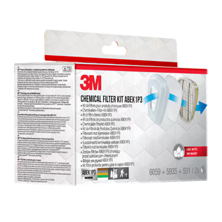 3M™ Filterset 6004-1, ABEK1P3 combinatiefilters (2x6059, 2x5935, 2x501)
