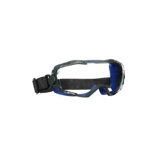 3M™ GoggleGear™ 6000 Wide-Vision Goggles, blue sealing edge, neoprene strap, Scotchgard™ anti-fog and anti-scratch coating (K&amp;N), clear lens, GG6001NSGAF-BLU-EU, 10/box