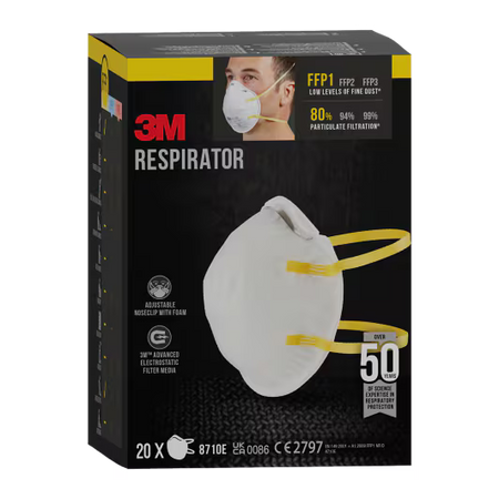 3M™ Stofmasker 8710E, FFP1, zonder ventiel, 20/verpakking