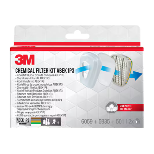 3M™ Filter Set 6004-1, ABEK1P3 combination filters (2x6059, 2x5935, 2x501)