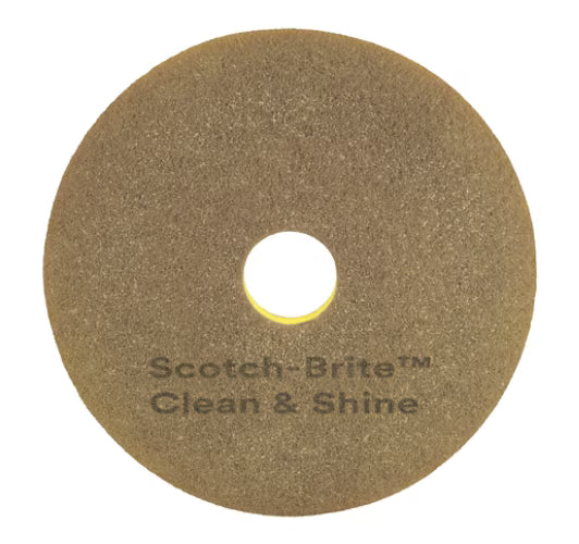 Scotch-Brite™ Clean & Shine dubbelzijdige vloerpads, Geel, 447 mm, 5/Doos
