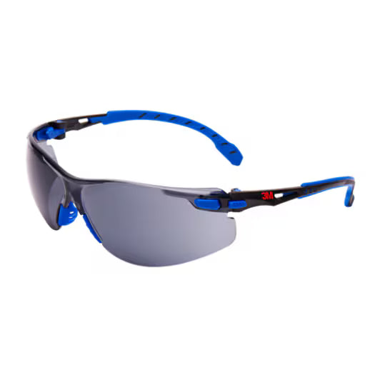 3M™ Solus™ 1000 Safety Glasses, blue/black frame, Scotchgard™ anti-fog and scratch-resistant coating (K&amp;N), grey lenses, S1102SGAF-EU, 20/box