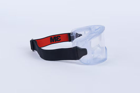 3M™ GoggleGear™ Ruimzichtbril 3000-serie, PVC-montuur, heldere Scotchgard™ AF-lens, premium stoffen band, GG3101-SGAF EU