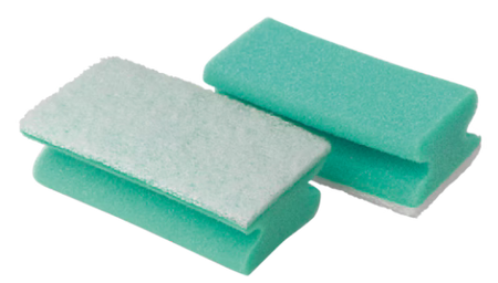 Scotch-Brite™ Synthetische spons met handgreep 108, Groen/Wit, 70 mm x 130 mm, 10/Pak