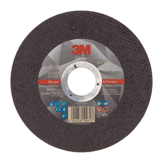 3M™ Silver Cut-Off Wheel, T41, 115 mm x 1 mm x 22.23 mm