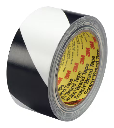 3M™ Striped Safety Tape 5700, Black/White, 50 mm x 33 m, 0.14 mm