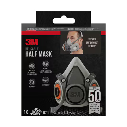 3M™ Reusable Half Face Respirator Housing 6200, Medium