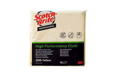 Scotch-Brite™ High Performance Microvezeldoek 2011, Geel, 360 mm x 360 mm, 50/Pak, 8 Pak/Doos