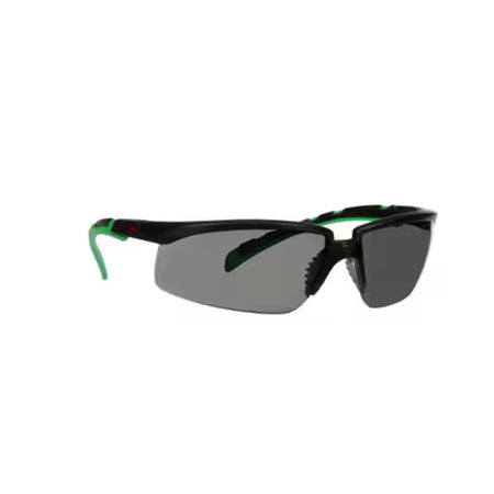 3M™ Solus™ 2000 Veiligheidsbril, zwart/groen frame, antikras+ (K), IR 3.0 grijze lenzen, S2030ASP-BLK, 20/doos