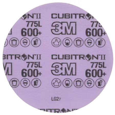 3M™ Cubitron™ II Stikit™ Schuurschijf 775L, 600+ 3MIL, 125 mm, Die 500X, Linered