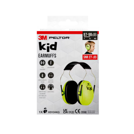 3M™ PELTOR™ Kid hearing protector H510AKG, SNR value 27 dB, neon green
