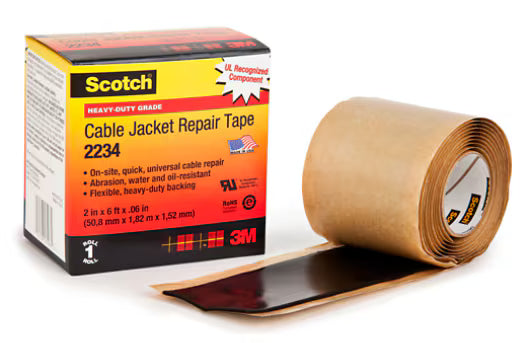 Scotch® 2234 Kabelmantelreparatieband, zelffuserend, Zwart, 50.8 mm x 1820 mm, 1.52 mm