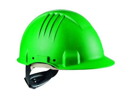 3M™ Veiligheidshelm voor hoge temperaturen, ratelverstelling, zonder ventilatie, 1000 V diëlektrisch, leren zweetband, groen, G3501M-GP