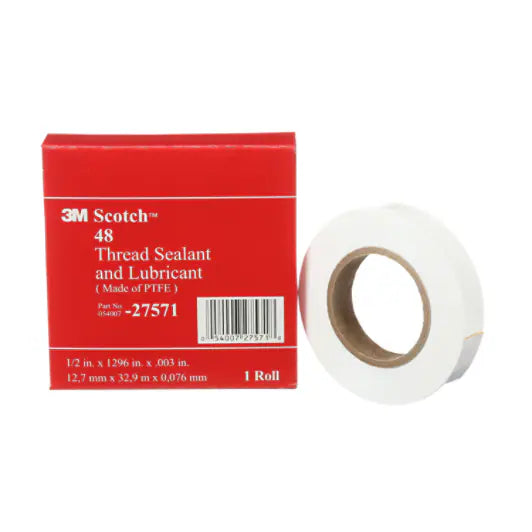 Scotch® 48 PTFE Fluorkoolwaterstofharsband, Wit, 13 mm x 32,9 m, 0,076 mm