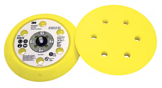 3M™ Hookit™ Standard Backing Pad, Yellow, 150 mm, 6 Holes