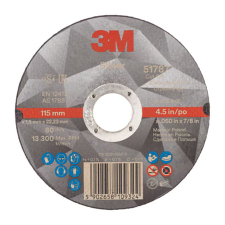 3M™ Silver Cut-Off Wheel, T41, 115 mm x 1.6 mm x 22.23 mm