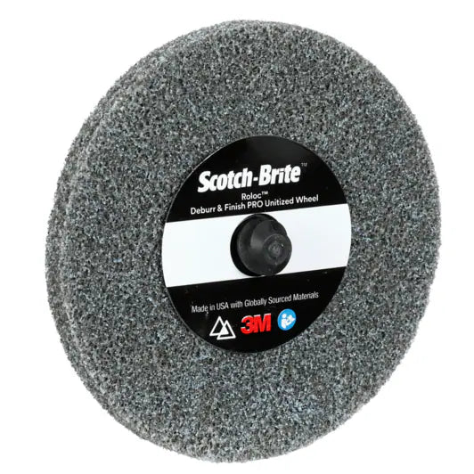 Scotch Brite™ Roloc™ Deburr and Finish PRO Unitized Wiel DP-UR, 76 mm x 3,2 mm, Zonder Gat, 6C MED+