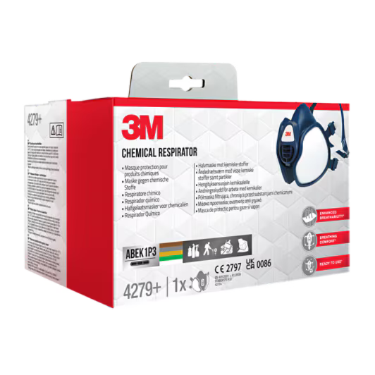 3M™ Face Mask with Integrated Filters 4279+, ABEK1P3 Combination Filters