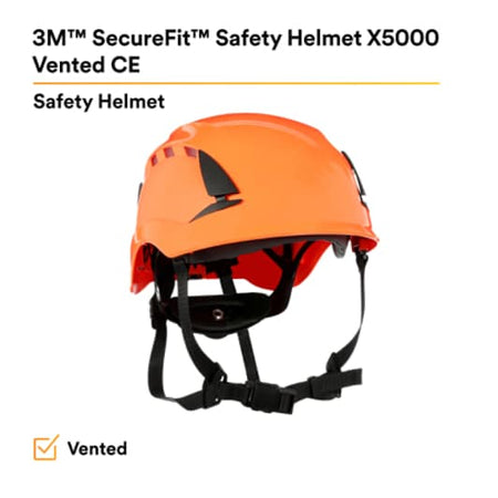 3M™ SecureFit™ X5000 Veiligheidshelm, geventileerd, 1000 V, CE, oranje, X5007VE-CE