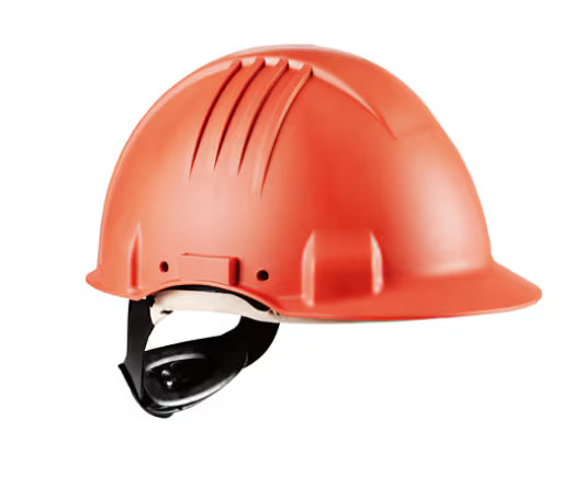 3M™ Veiligheidshelm voor hoge temperaturen,ratelverstelling, zonder ventilatie, 1000 V diëlektrisch, leren zweetband, oranje, G3501M-OR