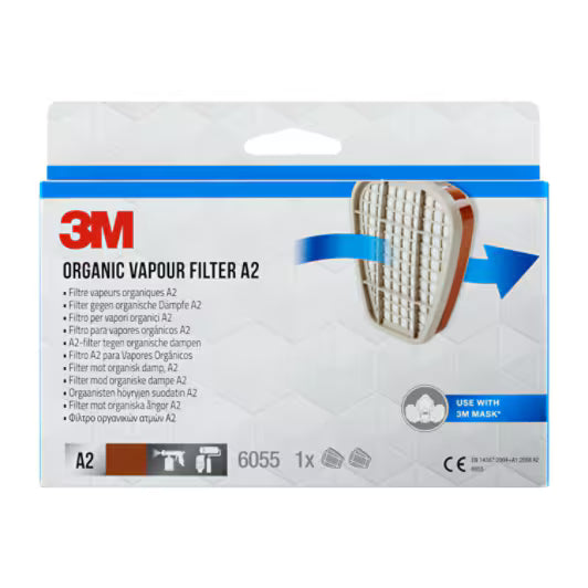 3M™ Filter Cartridge 6055, A2 organic vapors, 1 pair/pack