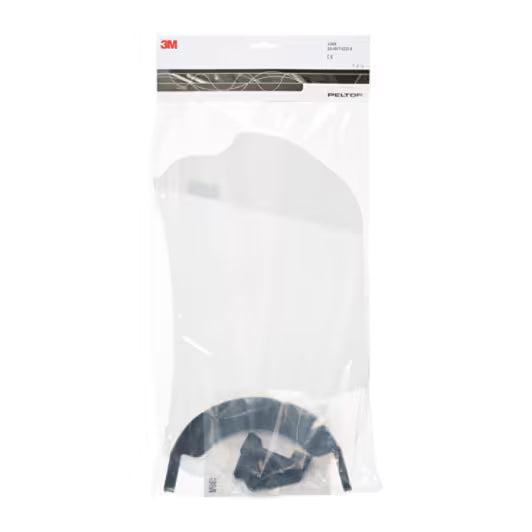 3M™ Gelaatsscherm, korte klep, polycarbonaat, helder, large, V4KK