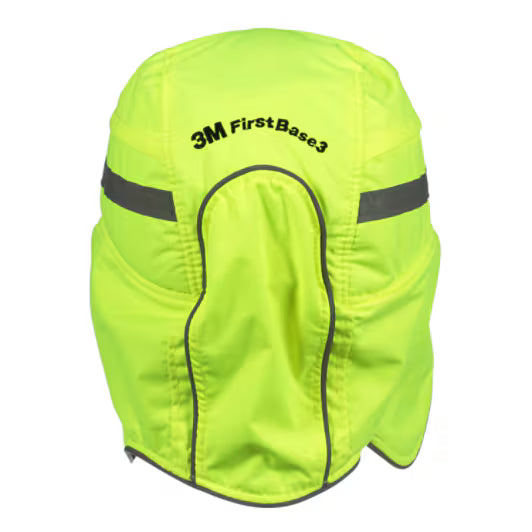 3M™ First Base™ 3 Stootpet 2021209, Winter, hi-viz, geel, korte klep, 55 mm