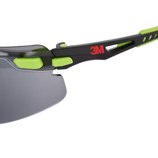 3M™ Solus™ 1000 Safety Glasses, green/black frame, Scotchgard™ anti-fog and scratch-resistant coating (K&amp;N), grey lenses, S1202SGAF-EU, 20/box
