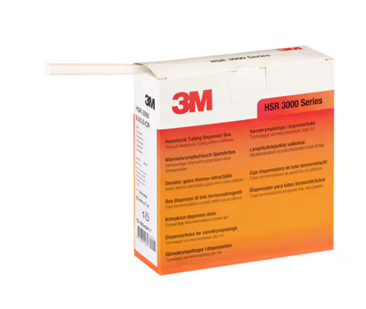 3M™ HSR 3000 Dunwandige Warmtekrimpkousbuis op Minirol, Transparant, 9/3 mm, 7 m, Dispenserdoos