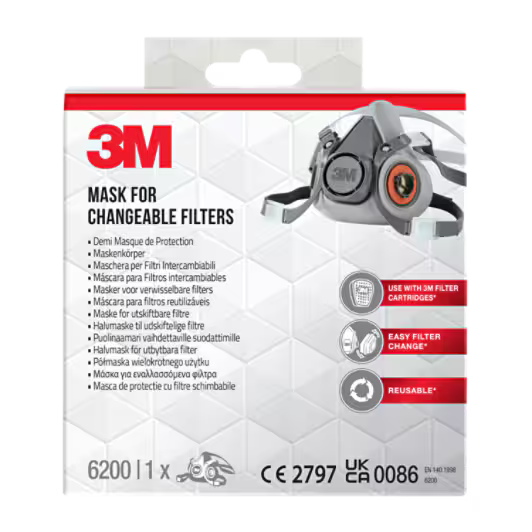 3M™ Mask body for Changeable Filters M, 6200BC1, 1/Pack