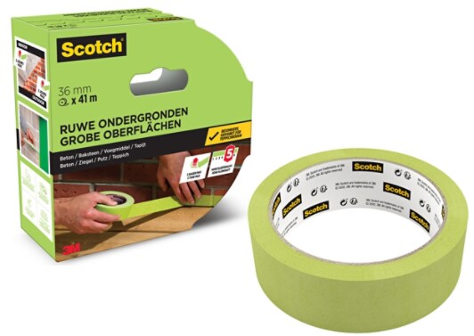 Scotch® Masking Tape for Rough Surfaces, 36 mm x 41 m, 1 Roll/Pack, PEFC Controlled ...