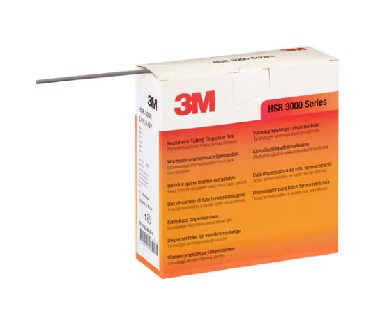 3M™ HSR 3000 Thin-walled Heat Shrink Tubing on Mini-reel, Gray, 3/1 mm, 10 m, Dispenser Box