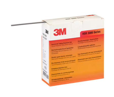 3M™ HSR 3000 Thin-walled Heat Shrink Tubing on Mini-reel, Gray, 3/1 mm, 10 m, Dispenser Box