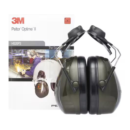3M™ PELTOR™ Optime™ II Hearing Protectors, Green, Helmet Mount, H520P3E-410-GQ