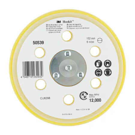 3M™ Hookit™ Multihole Backing Pad, 150 mm, 8 mm (5/16 in), 50539