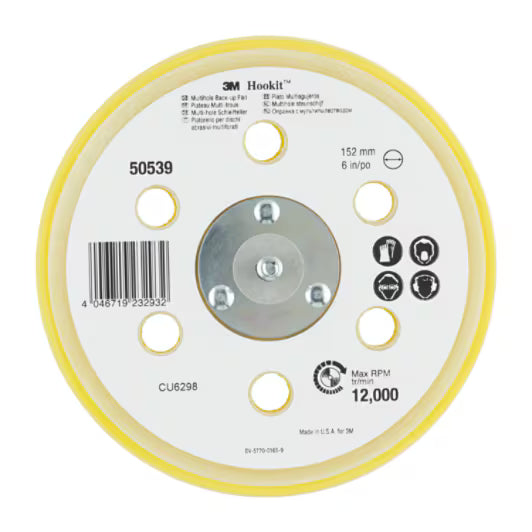 3M™ Hookit™ Multihole Backing Pad, 150 mm, 8 mm (5/16 in), 50539