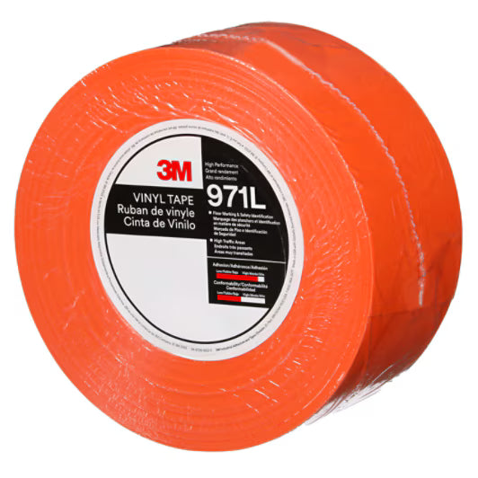 3M™ Duurzame vloermarkeringstape 971L, Orange, 76.2 mm x 33 m, 0.43 mm, Individually Wrapped Conveniently Packaged